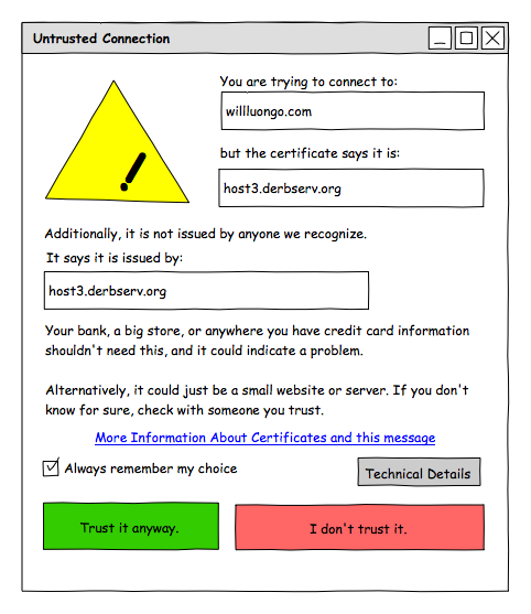A Better Certificate Error Dialog Box